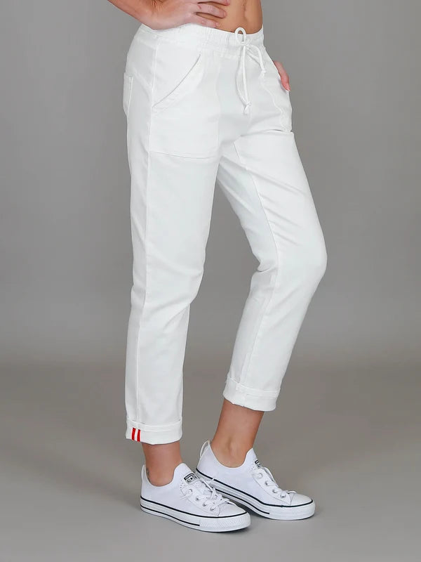 Augusta | Women's Stretch Chino Joggers – White