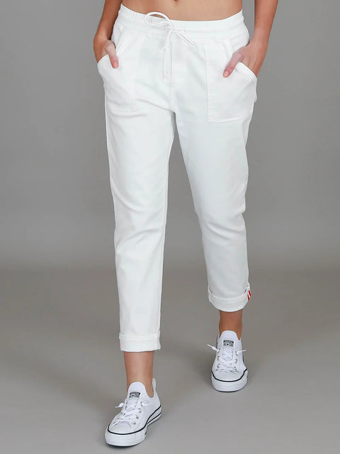 Augusta | Women's Stretch Chino Joggers – White
