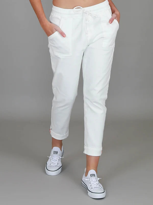 Augusta | Women's Stretch Chino Joggers – White