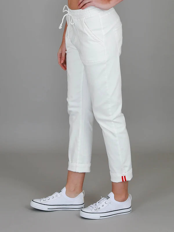 Augusta | Women's Stretch Chino Joggers – White
