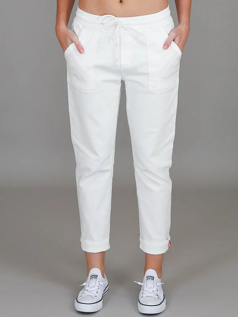 Augusta | Women's Stretch Chino Joggers – White