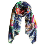 ZODA Pure Wool Scarf-Navy Floral
