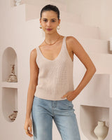 Beige Knit Top