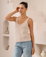 Beige Knit Top