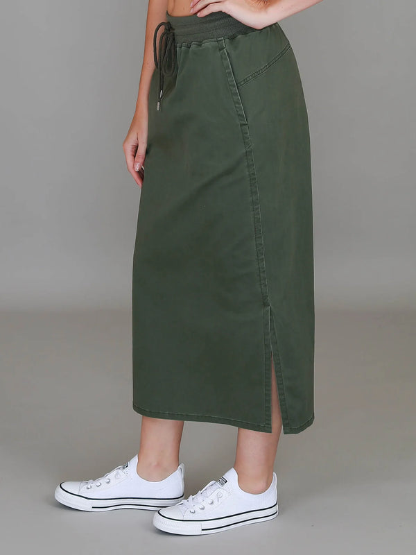 Roberta | Women's Midi Skirt – Cotton Chino