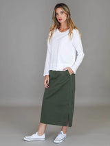 Roberta | Women's Midi Skirt – Cotton Chino