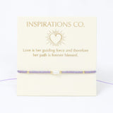 Bracelet on a card with 'Inspirations Co.' branding and a quote.