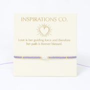 Bracelet on a card with 'Inspirations Co.' branding and a quote.