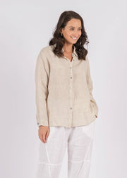 Worthier the Label-Milla button through linen shirt beige