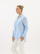 Worthier the Label-Journi Linen shirt- Light Blue