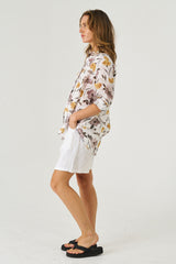 Worthier the Label-Asta linen flower print top