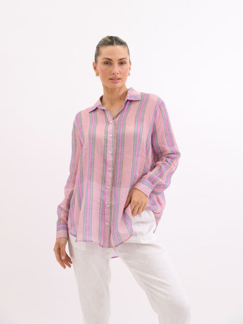 Summer Crush Linen Shirt Pink