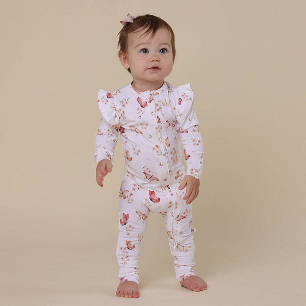 Butterfly Organic Romper with Frill