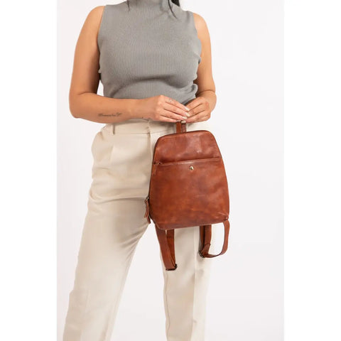 Leather Backpack Perth - Cognac