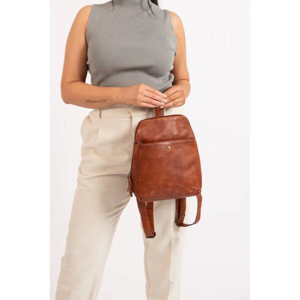 Leather Backpack Perth - Cognac