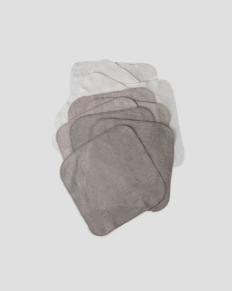Towelling Washer 10PK - Stone Grey