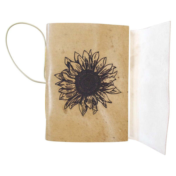 Leather Notebook-Sunflower