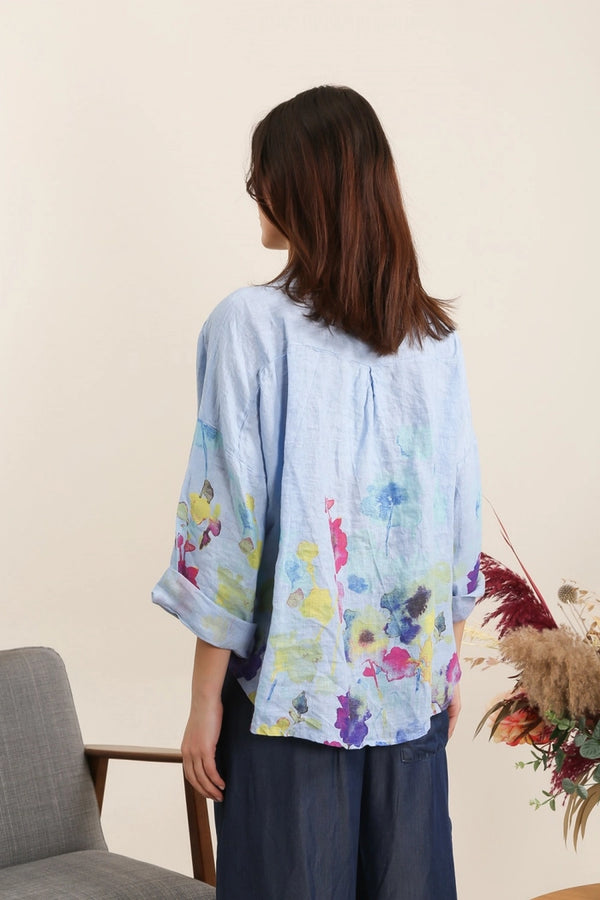 Floral  Linen Shirt