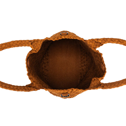 Black Caviar Designs- Arielle Tan 2 Piece Suede Top Handle