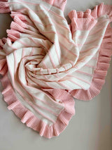Raised Stripe Frill Blanket Sweetpea