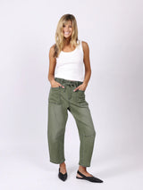Leo Barrel Jeans Khaki
