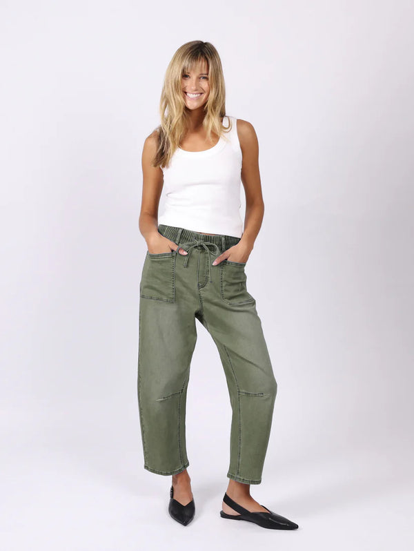 Leo Barrel Jeans Khaki