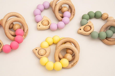 Chirpy Wooden & Silicone Baby Teether