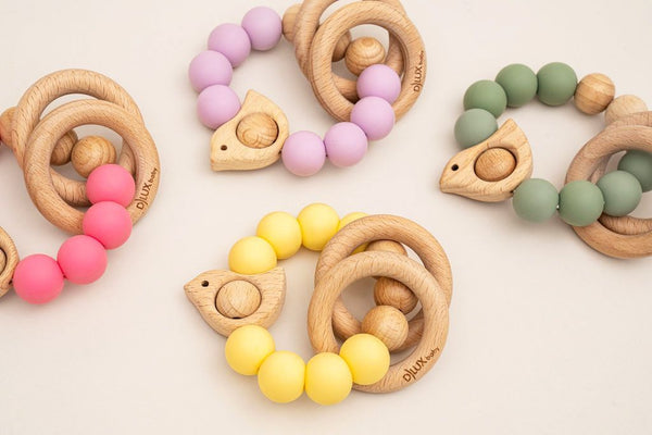 Chirpy Wooden & Silicone Baby Teether