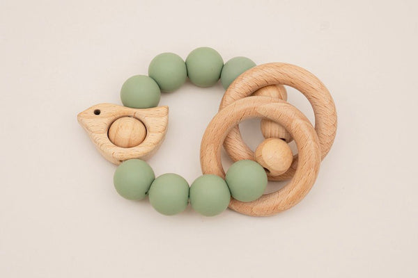 Chirpy Wooden & Silicone Baby Teether