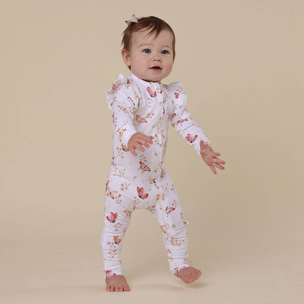 Butterfly Organic Romper with Frill