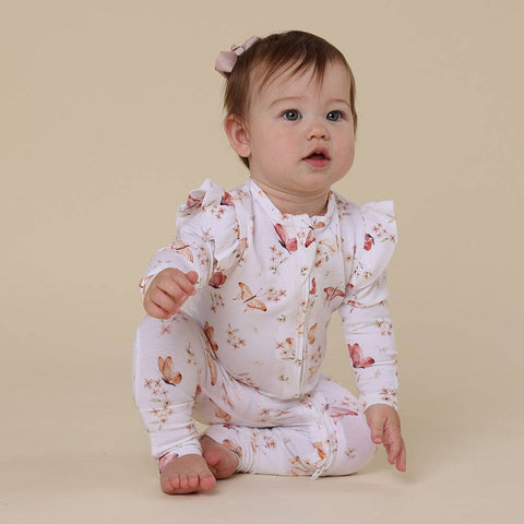Butterfly Organic Romper with Frill