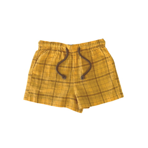 Plaid Shorts Mustard