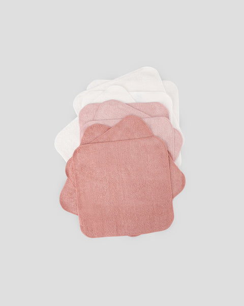 Baby Towelling Washers 10PK - Dusty Rose
