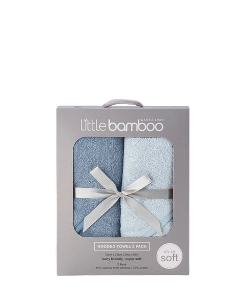 Hooded Towel 2PK - Retro Blue
