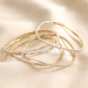 Lisa Angel- Delicate Mix Diamanté Tennis Bracelets  5 Pack