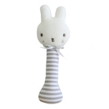 Alimrose Baby Bunny Stick Rattle Grey