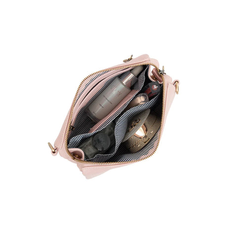Edie Black Crossbody Bag-Pink