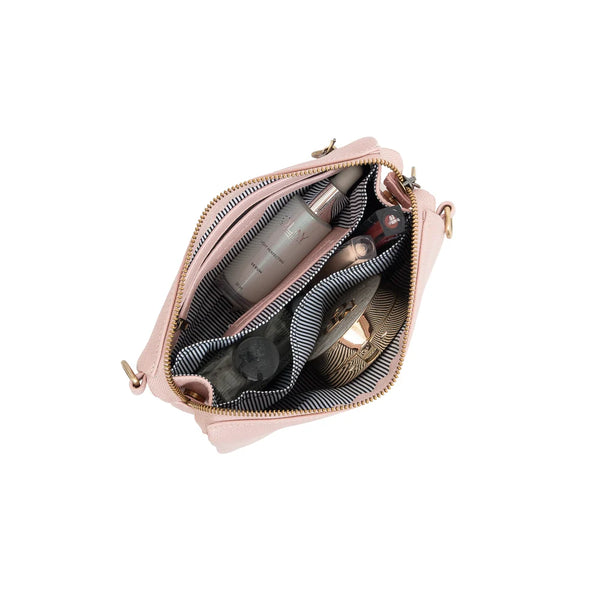 Edie Black Crossbody Bag-Pink