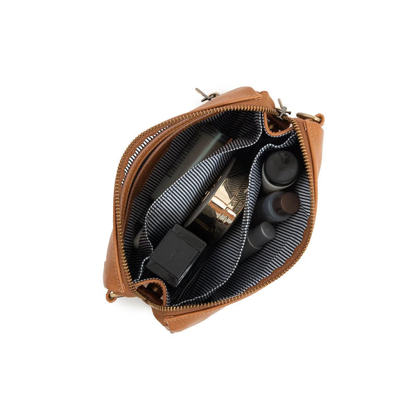 Edie Black Crossbody Bag-Tan