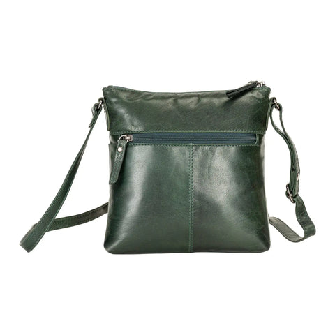 Maple Bottle Green Leather Crossbody Shoulder Bag