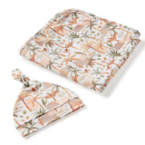 Snuggle Hunny-Palm Springs Organic Jersey Wrap & Beanie Set