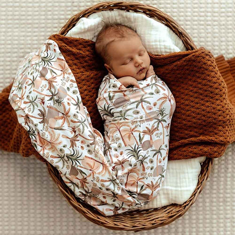 Snuggle Hunny-Palm Springs Organic Jersey Wrap & Beanie Set