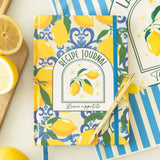 Italian Lemon Print Paper Recipe Journal
