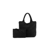 Black Caviar Designs- Arielle Black 2 Piece Suede Top Handle