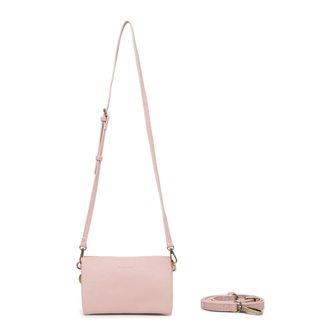 Edie Black Crossbody Bag-Pink