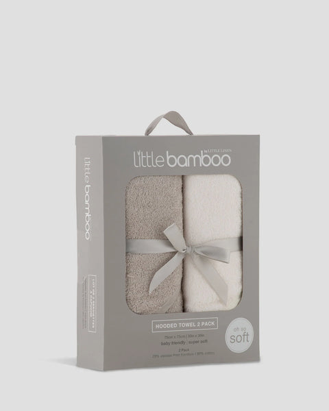 Hooded Towel 2PK - Stone Grey