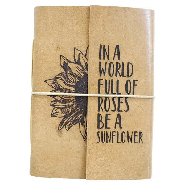 Leather Notebook-Sunflower