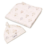 Up & Away Organic Jersey Wrap & Beanie Set