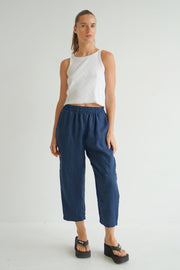 Worthier the Label-Novie Linen Pants Navy