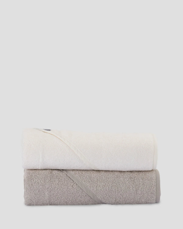 Hooded Towel 2PK - Stone Grey